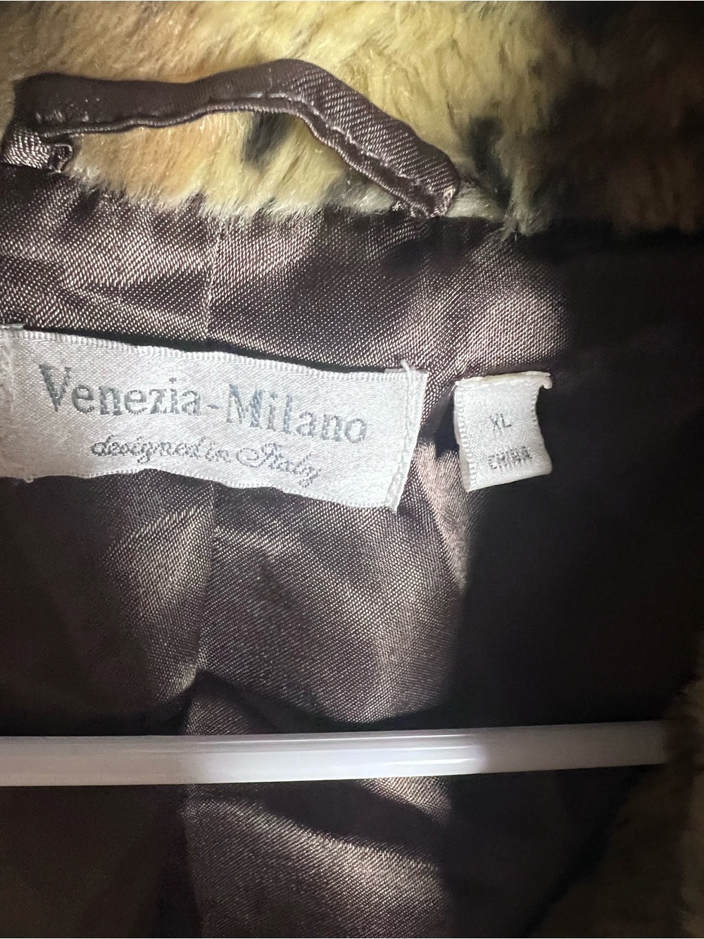 Venezia Milano Animal Print Faux Fur Jacket in Brown Tones Size XL - Picture 5 of 5